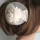 Ivory Mesh Bridal Headband Fascinator Wedding Head Piece Wedding Accessory Feathers Bridal Accessory