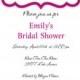 Zebra Bridal Shower Invitations - Stiletto Shoes Wedding Shower Invitation