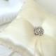 Wedding Ring Pillow, Sparkle, Ivory, white, Satin Ring Pillow