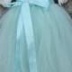 Flower girl Tutu dress set , Girls Aqua Mint Long Tulle Skirt lace blouse, Aqua Tutu, Skirt blouse set , Girls Tutu, Flower girl dress, Aqua