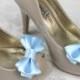 Something Blue Shoe Clips, Light Blue Bow Shoe Clip, Blue Wedding Accessories Shoes Clip, Blue Bow Clip Shoes