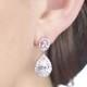 Cubic Zirconia Bridal Earrings - Silver Jewelry - Crystal Bridal - Halo Earring - Bride Jewellery - Wedding Earings - Rhodium - CZ Diamond