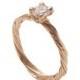 Twig Engagement Ring - 18K Yellow Gold and Diamond engagement ring, engagement ring, leaf ring, filigree, antique, art nouveau, vintage