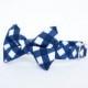 Navy Gingham Bow Tie Dog Collar