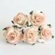 50 pcs - 2 tones peach mulberry paper roses / 2.5 cm roses / mulberry paper roses / wholesale pack