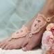 Barefoot Sandals, barefoot sandals, bridal barefoot sandals, wedding shoes beach wedding, peach crochet barefoot sandals beach wedding, foot jewelry bridal, footless sandles