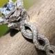 Diamond Engagement Flower Ring