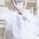 Beautiful white wedding gown with heavy lace