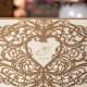 50 Pearl Golden Lace Wedding Invitation Cards