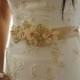 Light  Golden  Wedding Bridal Sash Belt with Rhinestone Crystals and flower - New