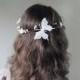 Wedding Hair Accessories, Mint Green Butterfly Hair Circlet, Gold Pearl Hair Accessory, Wedding Bridal Head Piece Wreath - New