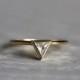 0.2 Carat Trillion Diamond Ring, Diamond Engagement ring, Triangle Diamond Ring, 14k solid gold