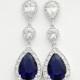 Blue Wedding Earrings Blue Bridal Jewelry Teardrop Earrings Sapphire Blue Cubic Zirconia Bridesmaid Gift Something Blue Jewelry