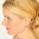 9 inch bridal birdcage veil, blusher veil, bridal hair accessories