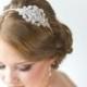 Bridal Headband, , Rhinestone Headband, Wedding Headpiece, Fascinator, Wedding Hair Accessory, Ribbon Bridal Headband
