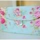 Bridesmaid gift Clutch purse shabby chic purse pink rose robin egg blue Bridal Wedding Shabby bag Gift for her cosmetic bag Gift Under 25