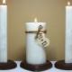 Wedding Ceremony Unity Candle Set and Wood Stand - Personalized