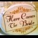 Here Comes The Bride Wedding Sign GOLD & CRYSTALS Flower Girl Sign Ring Bearer Sign Gold Wedding Decoration