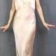 1930s Silk Slip Dress Bias Cut Silk Night Gown Pink Vintage Flapper Dress Bridal Honeymoon Lingerie Floral Lace Peter Pan Collar (L)