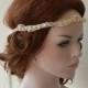 Rustic Wedding Headband, Lace and Pearl Headband, Wedding Hair Accessory, Bridal Hair Accessory