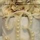 Pearl KEEPSAKE Monogram Wedding Cake Topper Decorated with Pearls in Any Letter A B C D E F G H I J K L M N O P Q R S T U V W X Y Z