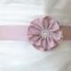 Handcraft Blush Pink Satin Flower Wedding Dress Bridal Sash Belt Wedding Accessories