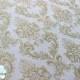 Aisle Runner, Wedding Aisle Runner in Glitter Damask Print - 25 feet Safety Grip (Non slip) Quality Fabric that Won't Rip or Tear