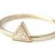 0.2 Carat Trillion Diamond Ring - Diamond Engagement Ring - 18k Solid Gold