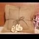 burlap ring bearer pillow, rustic wedding pillow, country wedding decor