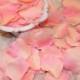 500 BULK Rose Petals - Artifical Petals - Peach and Coral Tipped -Bridal Shower Wedding Decoration - Flower Girl Basket Petals Table Scatter