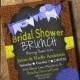 Burlap Chalkboard Bridal Shower Invitation Brunch Rustic Rehearsal Dinner Wedding invitations Surprise any color Yellow Blue