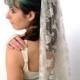 Lace Wedding Veil, short - Half veil in Off-white Floral Lace- Simple veil