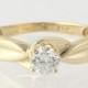 Cubic Zirconia Engagement Ring - 14k Yellow Gold Round Solitaire Size 7 3/4-8 C8965