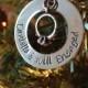 Engagement  Ring Engaged Couple Christmas Ornament Custom Hand Stamped CH012