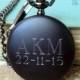 Personalized Men's Pocket Watch, Modern Black Pocket Watch, Fathers Day Gift, Groomsmen Gifts, Best Man or Wedding Party Gifts