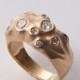 Moon No.1 - 14K Gold and Diamond Engagement Ring,  14K Gold and Diamond ring, unisex ring, engagement ring, engagement band
