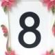 Table Number Cards Pink Flower Wedding  - Assorted Colors Available - Made to Order