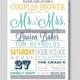 Typography Bridal Wedding Couples Shower Invitation - Custom DIY Printable