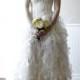 Premium Organza Ruffle Wedding Gown with bling top , A-line Princess corset top Ball Gown - New