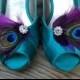 Wedding Bridal Shoe Clips - Purple Plum Feathers, Peacock Shoe Clips, Feathered Shoe Clips, Wedding Shoe Clips