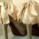 Wedding Oversized Satin Bow Shoe Clips - set of 2 - Bridal Shoe Clips, Wedding shoe clips large double bows, white or ivory