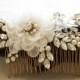 Handwired gold floral small bridal hair comb