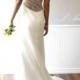 Elegant Deep V Neck Lace Wedding Bridal Dress Gown
