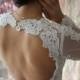 Long Lace Sleeve Wedding Dress with Stunning Low Back and Tulle Skirts - New