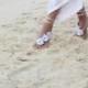 Grey Violet beach wedding barefoot sandals, bangle, wedding anklet,nude shoes