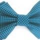 Dog Collar Bow Tie Small Medium Large Removable Blue and Black Checkered Bow Tie