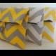 Bridesmaid Clutch Set of 3 Chevron Clutches Makeup bags Yellow and Gray Wedding  /  Yellow Chevron Gray Chevron