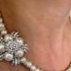 Ivory cream  Swarovski Pearls and rhinestone  Necklace,Bridesmaid Jewelry, Bridal Bridesmaid Necklace, wedding Necklace,Jewelry ,Pearl