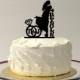 PERSONALIZED Wedding Cake Topper With YOUR Family Last Name + Initials of the Bride & Groom in a Wedding Ring Design SILHOUETTE Cake Topper
