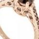 1.23CT Black Diamond Rose Gold Vintage Engagement Ring 14K Size 7